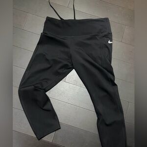 Nike Black Performance Leggings with White Swoosh